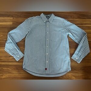 Abercrombie & Fitch blue striped button-down shirt. "Muscle" fit” Size: Small